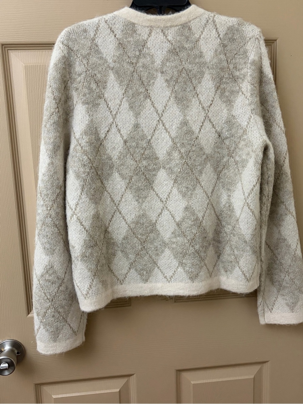 J. Crew Cream Diamond-Pattern Button Cardigan - Picture 6 of 8